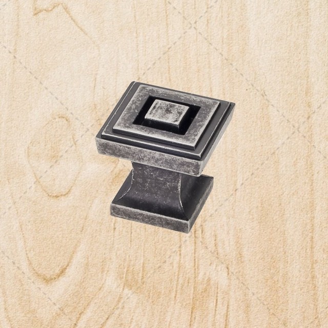 Hardware Square Knobs kc85 Antique Pewter 1" Pull eBay
