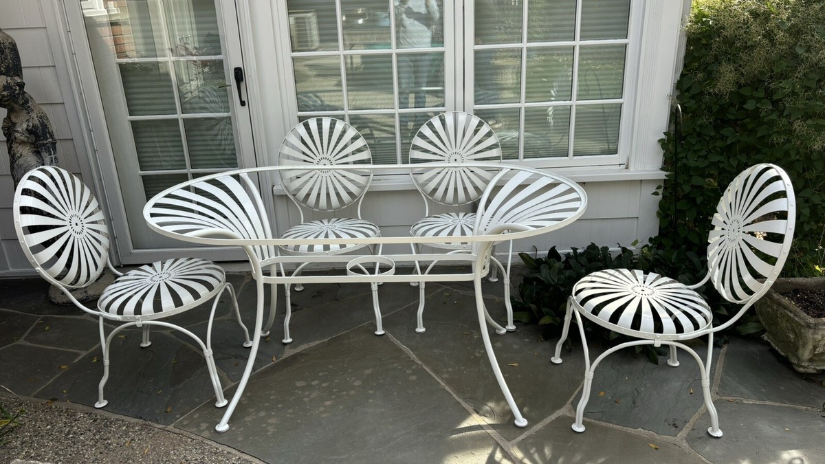 Authentic 1930s Francois Carre Sunburst Garden Set - Art Deco