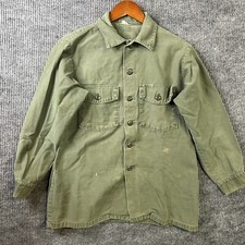 Vintage Military Vietnam Sateen Utility Shirt Mens Medium OG 107