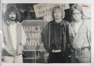 Barclay James Harvest Bravo Poster - German 80s Magazine B/W Portrait Poster