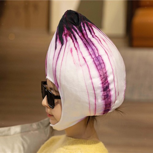 Vegetable Onion Hat Costume Fancy Dress Creative Soft Warm Headgear Winter - Picture 5 of 12