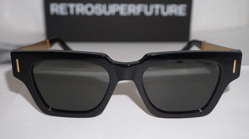 RETROSUPERFUTURE Nuevas Gafas de Sol Negro Dorado Gris EDI 52 20 145 - Imagen 3 de 10