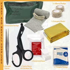 IFAK Refill Kit First Aid Supplies Emergency Medical Supply Trauma Survival Pack