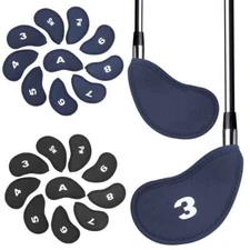10pcs/set Neoprene Golf Iron Head Covers Thick Synthetic Golf Club Headcover