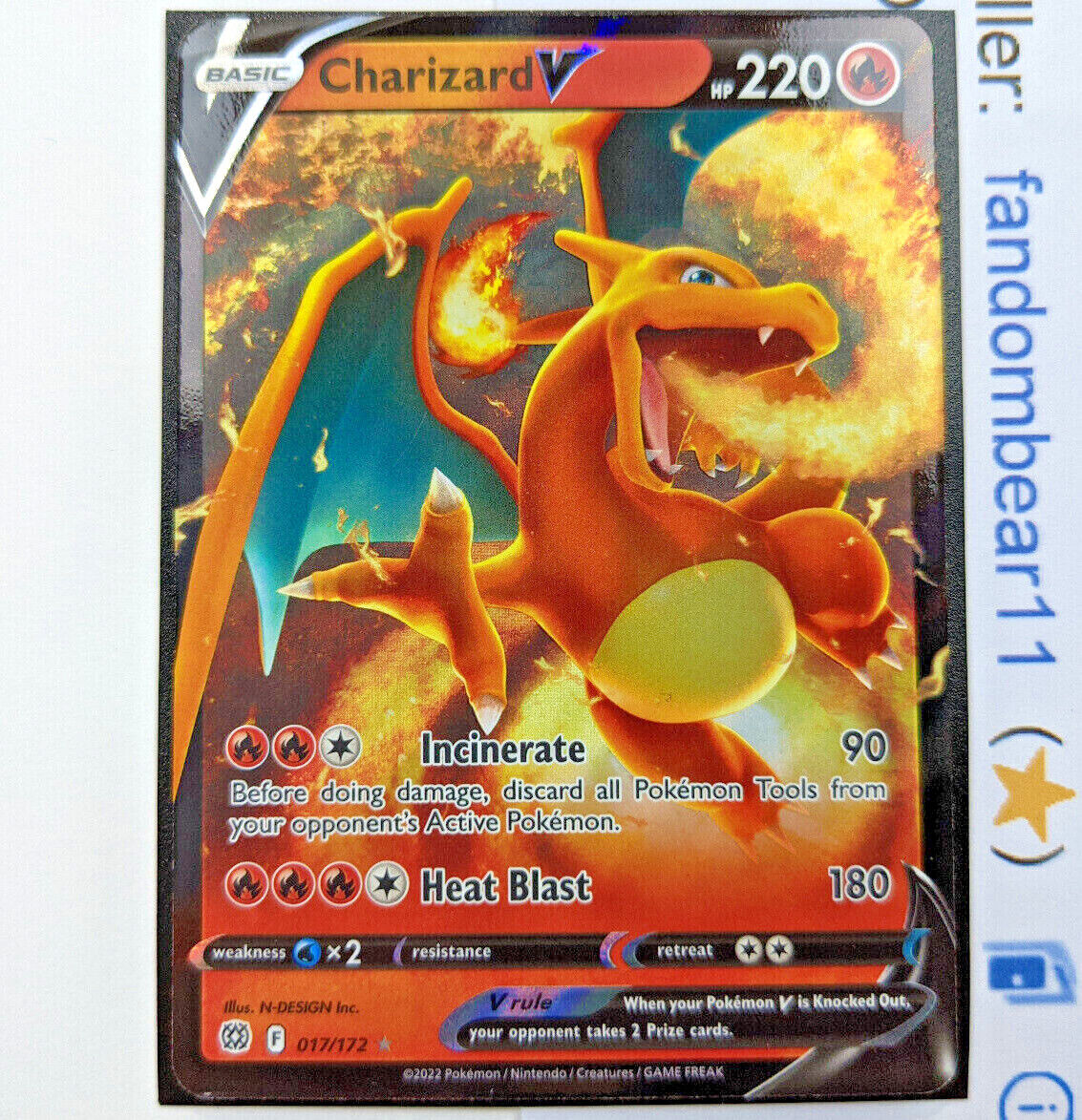 Charizard V ULTRA RARE card 017/172 Sword & Shield Brilliant Stars 2022 Pokemon