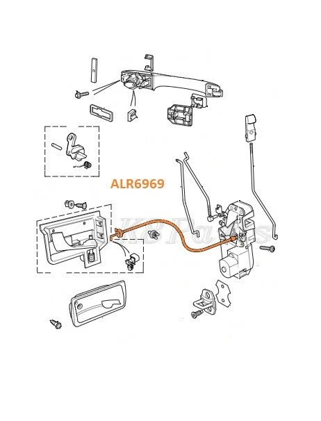 Cabo de liberação de maçaneta Land Rover Range Rover P38 95-02 esquerda LH ALR6969 novo - Imagem 4 de 4