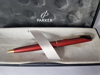 Parker Ballpoint Pen -Burgundy Color-Made In UK | eBay