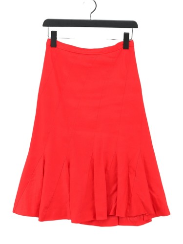J. Crew Women's Midi Skirt UK 6 Red Linen