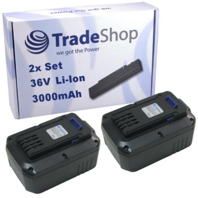 2x AKKU 36V 3000mAh Li-Ion für LUX-Tools Highwheel-Akku-Rasenmäher A-36 Li/38 H