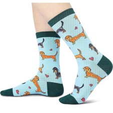 HAPPYPOP I Love My Dachshund Dog Women's Funny Crew Socks One Size NEW