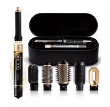 Curlee 6 in 1 Hair Dryer Brush Hair Styling Tools Onyx Black – Blow Dryer 