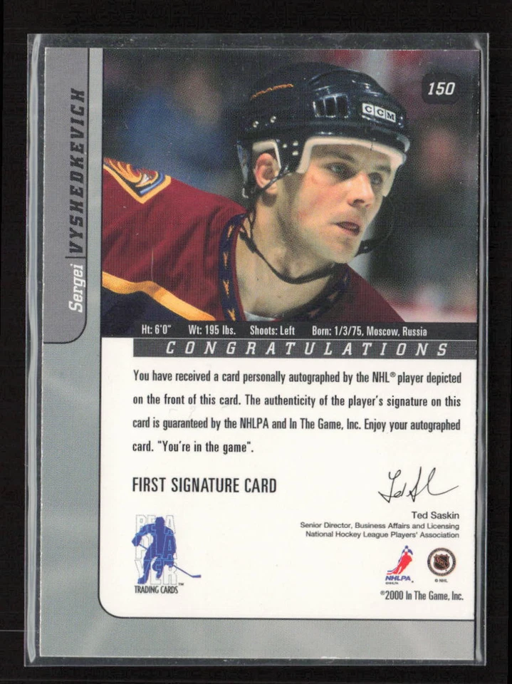 2000-01 Be a Player Signature Series #150 Sergei Vyshedkevich Autographs - Image 2 of 2