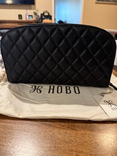 HOBO Cole Quilted Leather Clutch Purse Bag - Black NWT - Picture 1 of 3