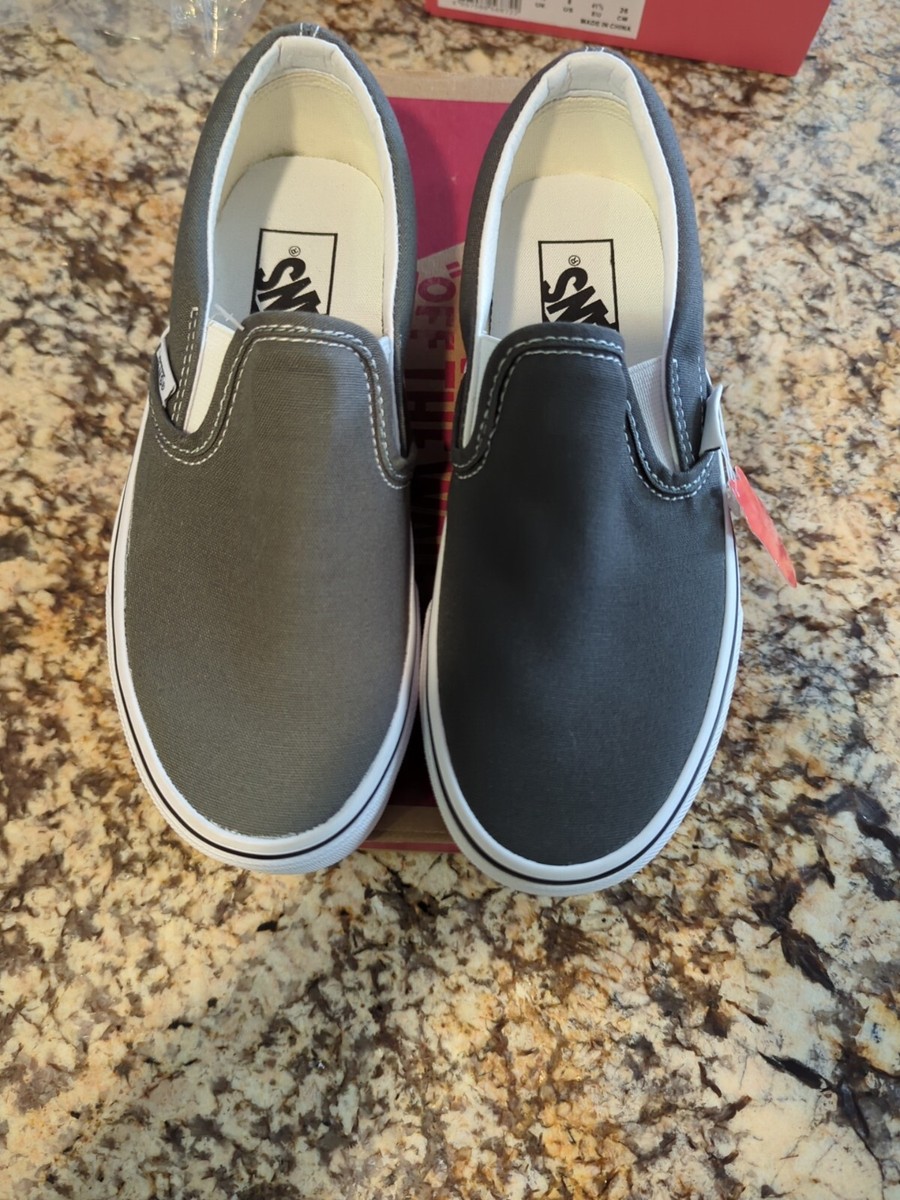 Vans Slip-On Canvas Shoe - Charcoal Gray Canvas-Classic-SlipOn-Shoes-  main image 2