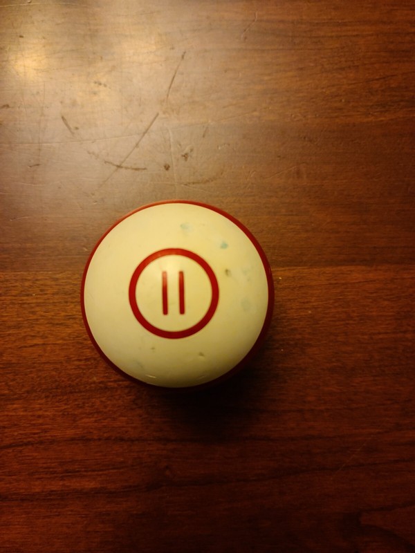 Vintage Antique Amaranth Billiard Ball 2 1/4"  No. 11 Red Stripe Inset Numbers