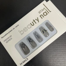 Press on Nails 24Pcs False Artificial Finger Nail Acrylic Fake Nails with Glue