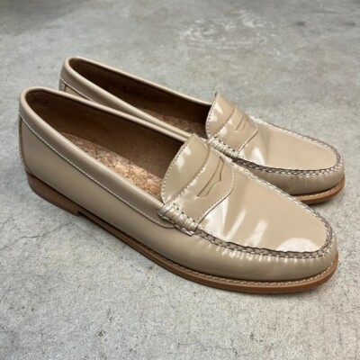 Bass Weejuhns Diane Nude cream Penny loafers mens 11 cork insoles