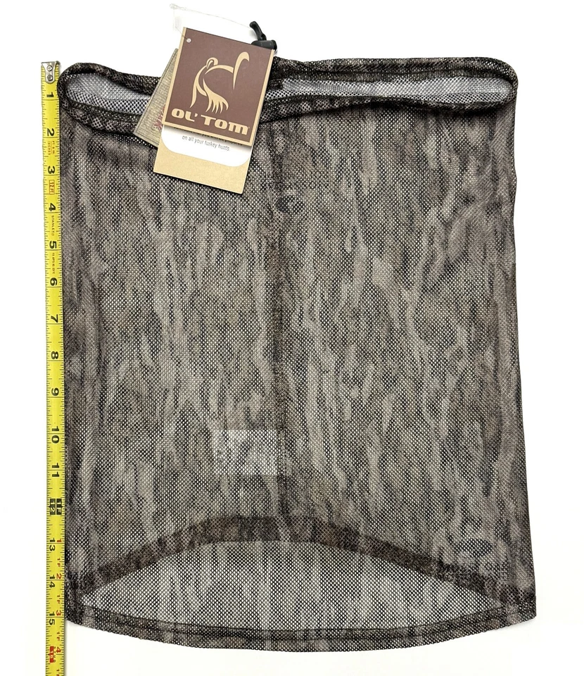 Drake Ol Tom OT0028 Men's Turkey Mesh Stretch Bottomland Camo Half Mask Gaiter - Image 2 of 2