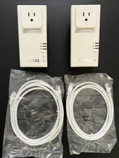 Two ZyXEL PLA-407 Pass Through Powerline Adapter Ethernet Networking Extender TV