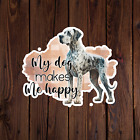 Great dane sticker vinyl decal my dog makes me happy cute animal pet novelty