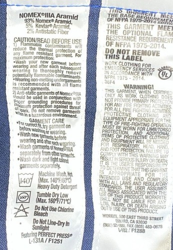 Workrite FR Pants Classic Firefighter, Slim Leg NFPA® 2112. NFPA 1975 CHOOSE SIZ - Picture 10 of 25