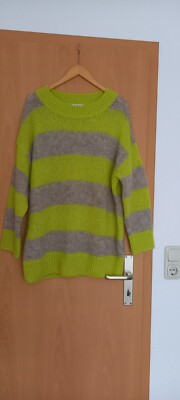 CLOSED Damen Strick Pullover Jumper Alpaka Gr. M  40 grün/grau NW! Ungetragen!