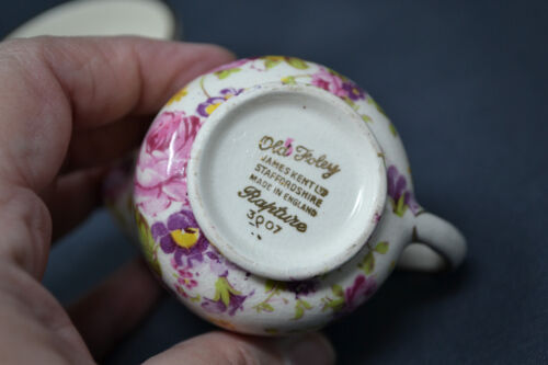 Vintage Chintz Old Foley James Kent Rapture Mini Cream & Sugar Farm Cottage Core - Picture 5 of 9