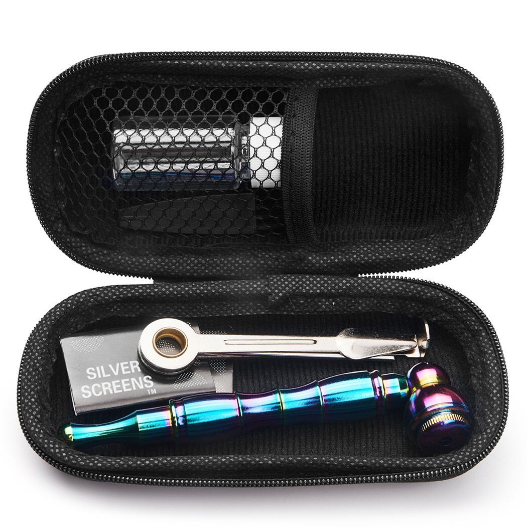 4inch Metal Smoking Pipe With Lid Storage Box Tools Tobacco Hand Pipe