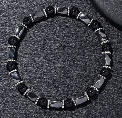 Bracelet Perles Hématite Fait Main - Sur Mesure (homme, Femme, Enfant) - Neuf