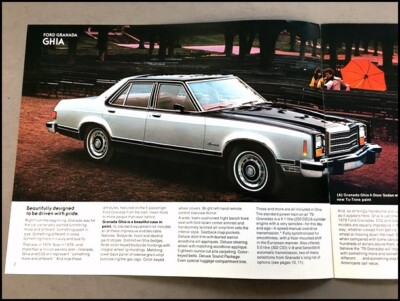 1979 Ford Granada and Ghia ESS 12-page Original Car Sales Brochure