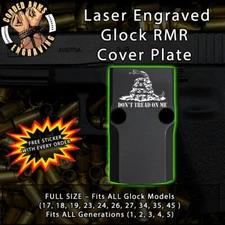 Don't Tread on Me - Laser Engraved RMR Cover Plate for Glock 19 17 23