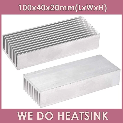 100x40x20mm / 3.94x1.57x0.79" Silver Large Aluminum Radiator Heat Sink Heatsink