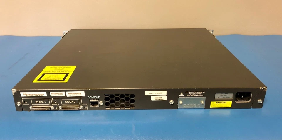 Cisco WS-C3750G-48PS-S 48 Port PoE 3750G Gigabit Switch - With Rack Ears - Image 2 of 4
