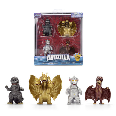 Jada Godzilla Metalfigs 4er Pack Toho Monsters Sammelfiguren 2,5 Zoll Maßstab