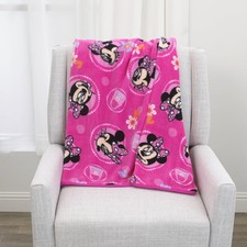 Minnie Mouse Plush Pink Toddler Blanket by Disney