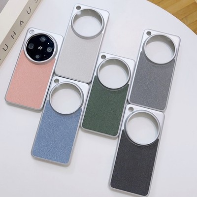 For Oppo Find X9 Ultra, Hybrid Armor Leather Cloth Pattern Phone Case Cover