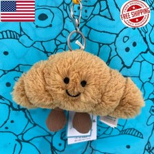 Jellycat Croissant Plush Bag Charm Keychain Cute Soft Collectible Gift NWT