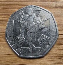 Rare 50p Coin Wounded Soldier 2006
