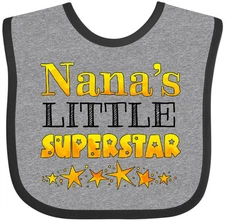 Inktastic Nana's Little Superstar Baby Bib Children Nana Grandma Grandchild Star