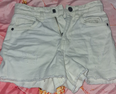 Y.F.K. Mädchen Jeansshorts weiß Gr. 140 Baumwolle Denim Regular mit Taschen