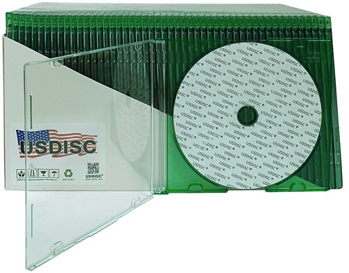 Lot de étuis à bijoux CD USDISC Slimline 5,2 mm, 1 disque unique (vert clair) - Photo 3/6