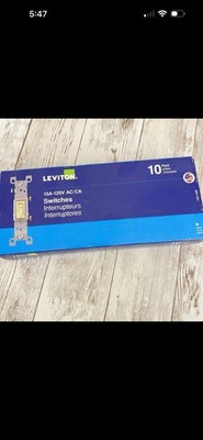 10ct Leviton Single Pole Toggle Switch 120 Volt 15 Amp Light Almond UL 01451-2TM