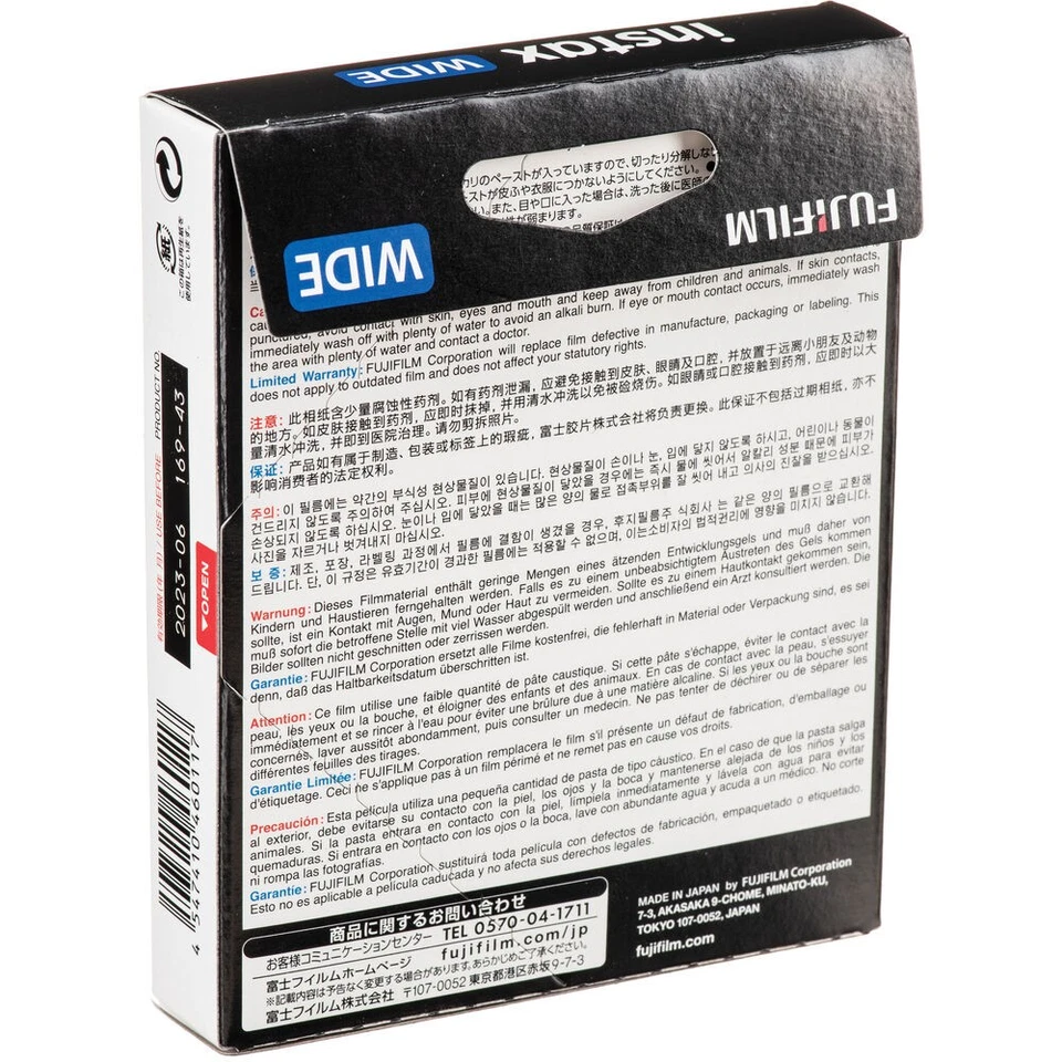 Película instantánea negra ancha Fujifilm Instax (20 exposiciones) + paño de limpieza de microfibra Foto 3 de 3