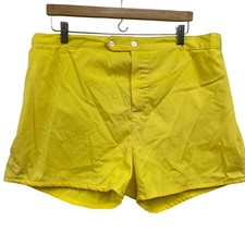 Vintage Mens Yellow Swim Trunks Shorts 70s Retro Swimwear size see photos XL