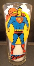 Vintage 1976 DC Comics "SUPERMAN" Moon Glass Pepsi Collectors Super Series NICE