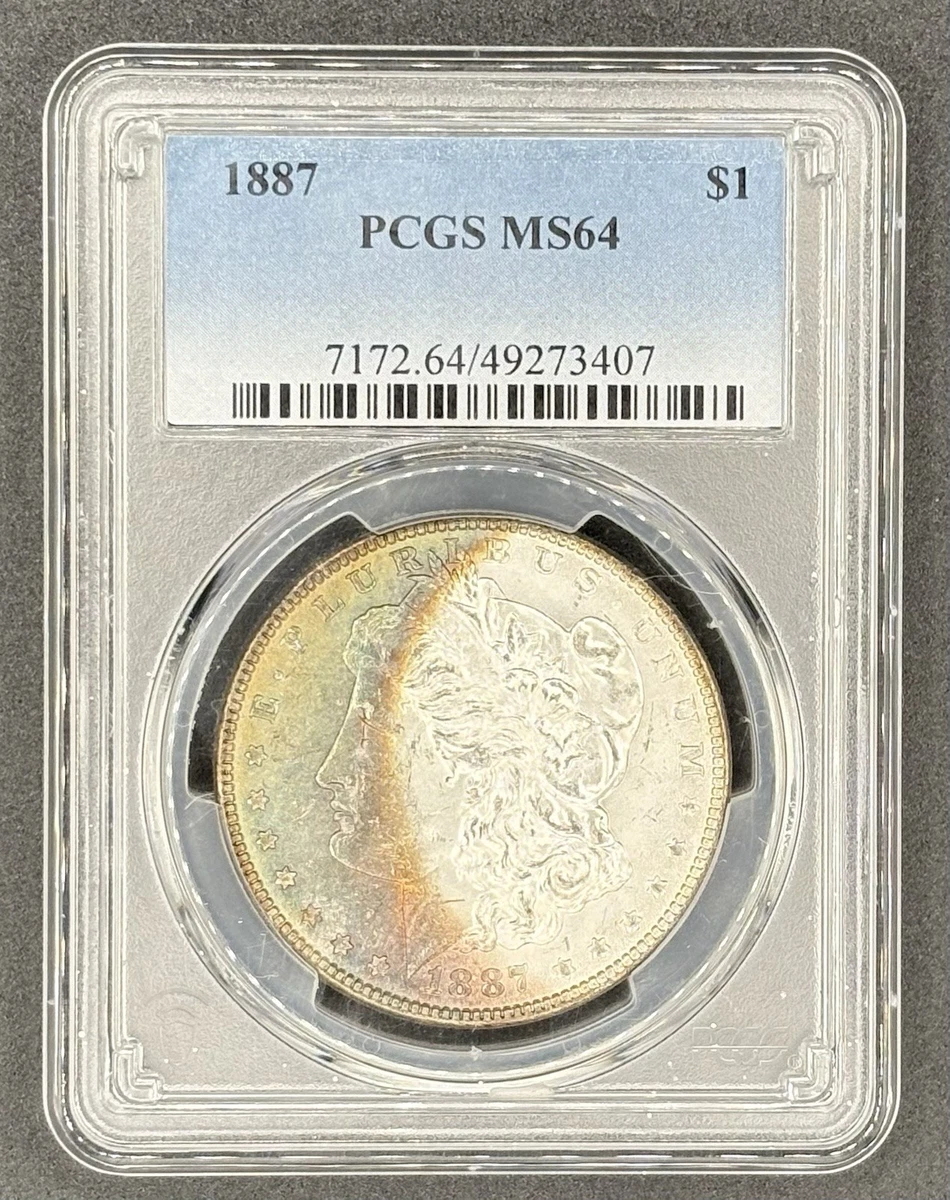 1887年 MORGAN SILVER DOLLAR アメリカPCGS MS64 PCGS Certified MS 64 Graded 1887 Year Morgan US Dollars (1878-1921
