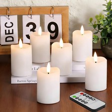 White Flameless Votive Candles with Remote Batteries, 2x3 inch Flickering Sma...