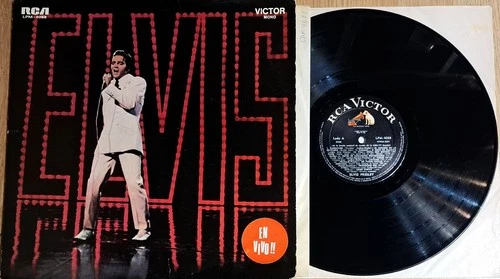 Elvis En Vivo! ARGENTINA NBC-TV Special LP Rock’n’Roll RED STICKER RIGID VINYL