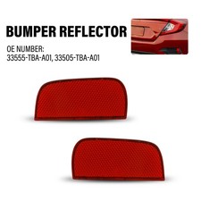 LH RH Rear Bumper Reflector Cover For 2016-2021 10th Gen Honda Civic Sedan/Coupe