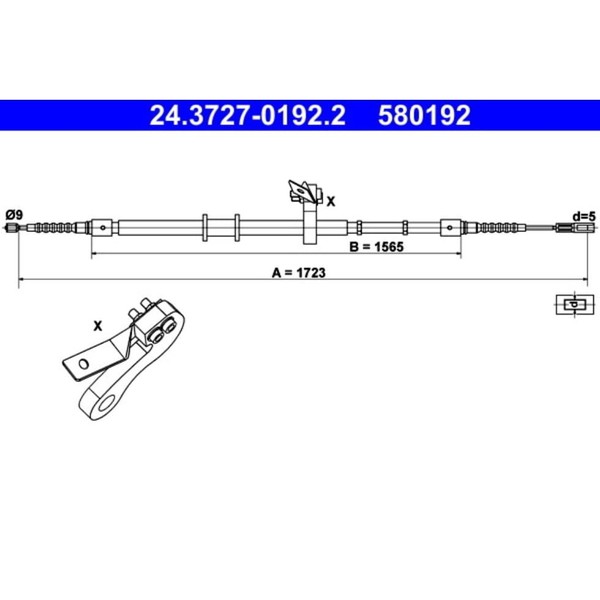 Seilzug Feststellbremse ATE 24.3727-0192.2 FüR Audi 80 B4 Avant-image